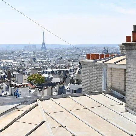 Sacre Coeur Eiffel Tower View Stylish 파리